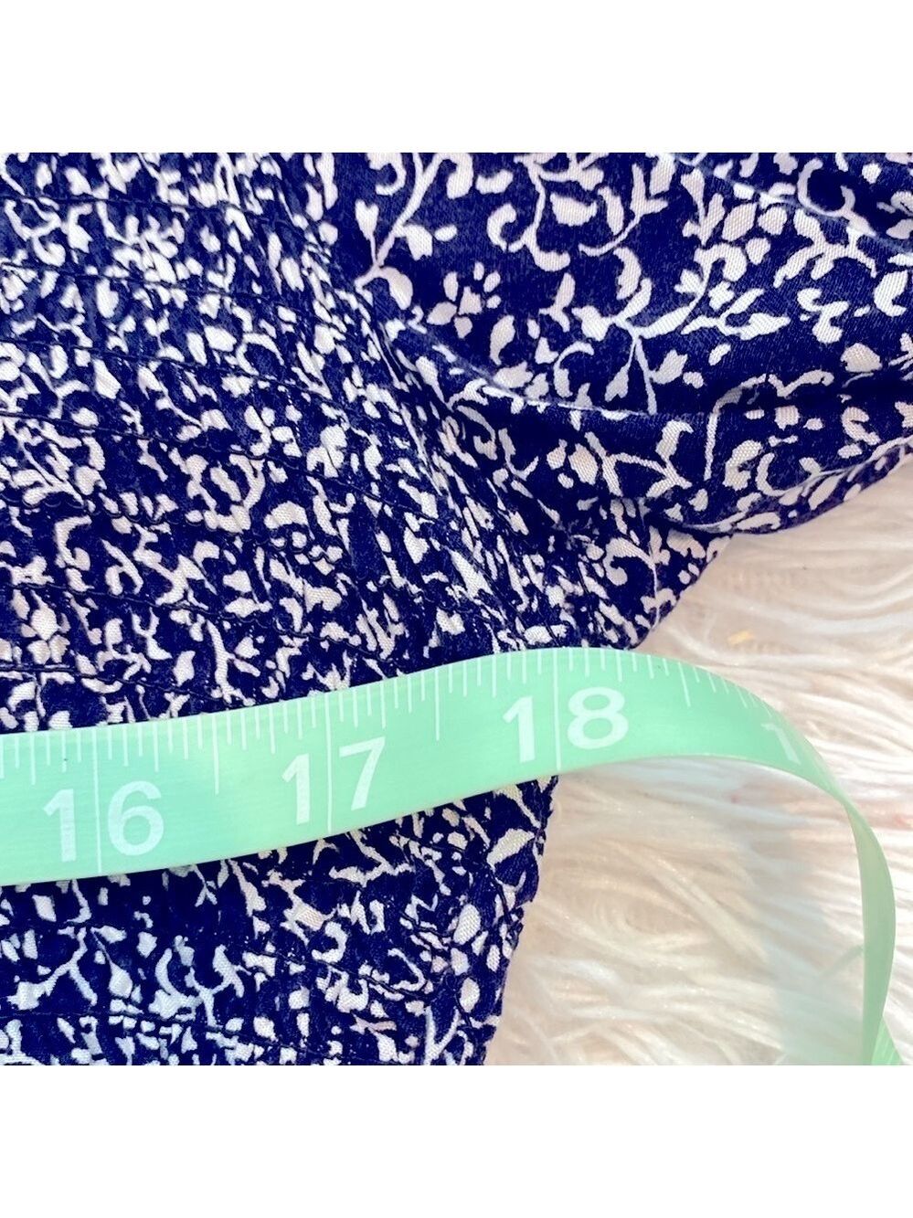 Old Navy navy and White smocked long sleeve A-Line Dress - Picture 10 of 11